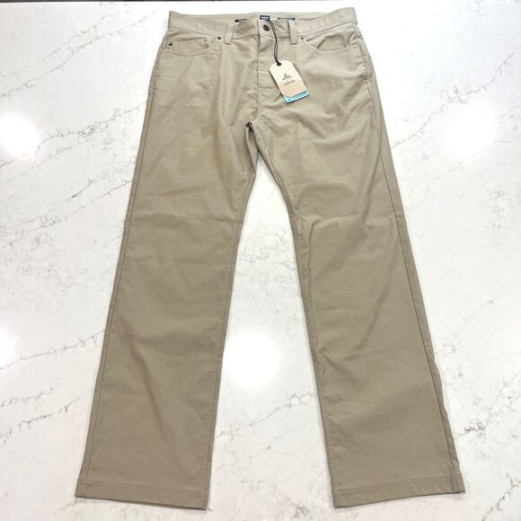 prAna NEW Brion II Pants Mens 36x32 Sandbar Standard Fit Water Repellent Hiking - Picture 1 of 10